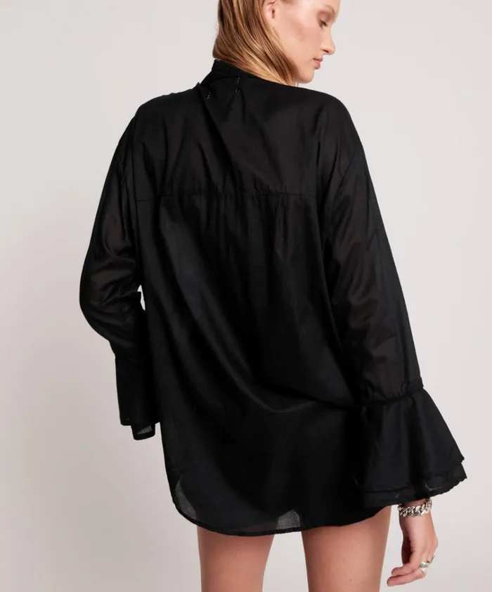 BLACK VOILE FANTASIE SHIRT Women One Teaspoon Shirts BLACK VOILE FANTASIE SHIRT Women One Teaspoon Shirts