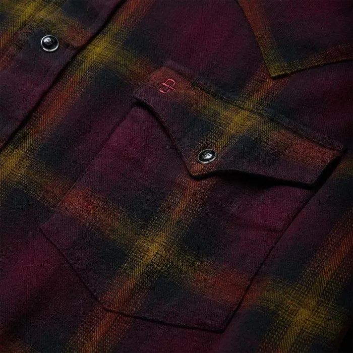 Black Wine Plaid Flannel Western Shirt Wine Men Stetson Western Shirts