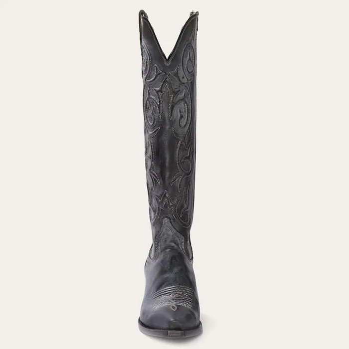 Blair Corded Side Zip Cowboy Boot Black Women Stetson Western