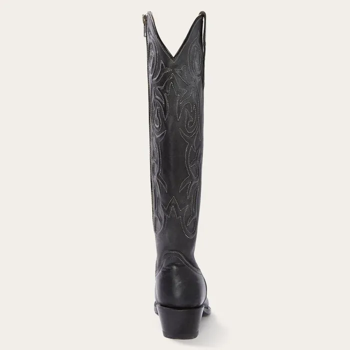 Blair Corded Side Zip Cowboy Boot Black Women Stetson Western