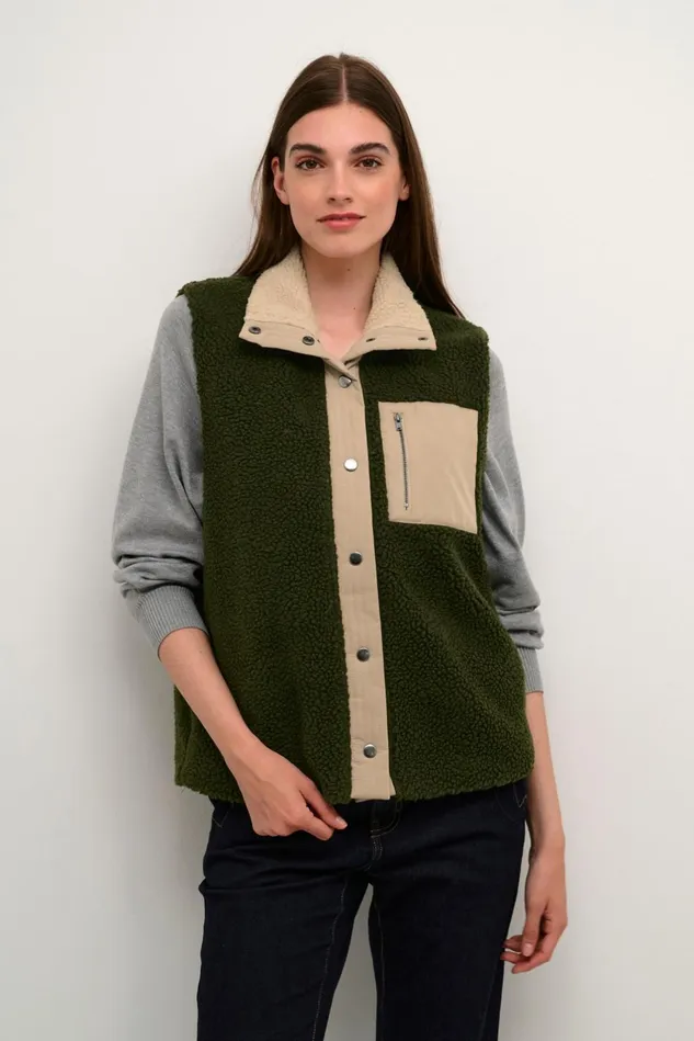 Blazers and Waistcoats Women CULTURE CUtally Teddy Fleece Waistcoat