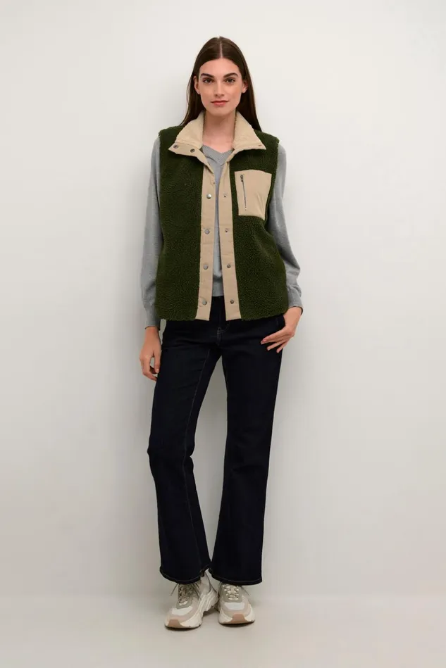 Blazers and Waistcoats Women CULTURE CUtally Teddy Fleece Waistcoat