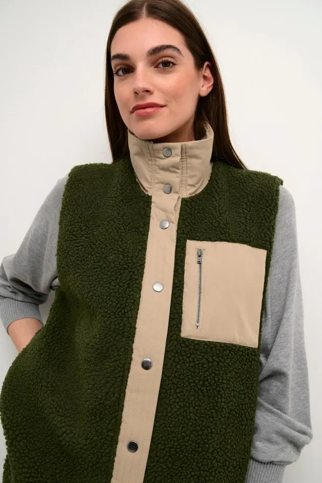 Blazers and Waistcoats Women CULTURE CUtally Teddy Fleece Waistcoat