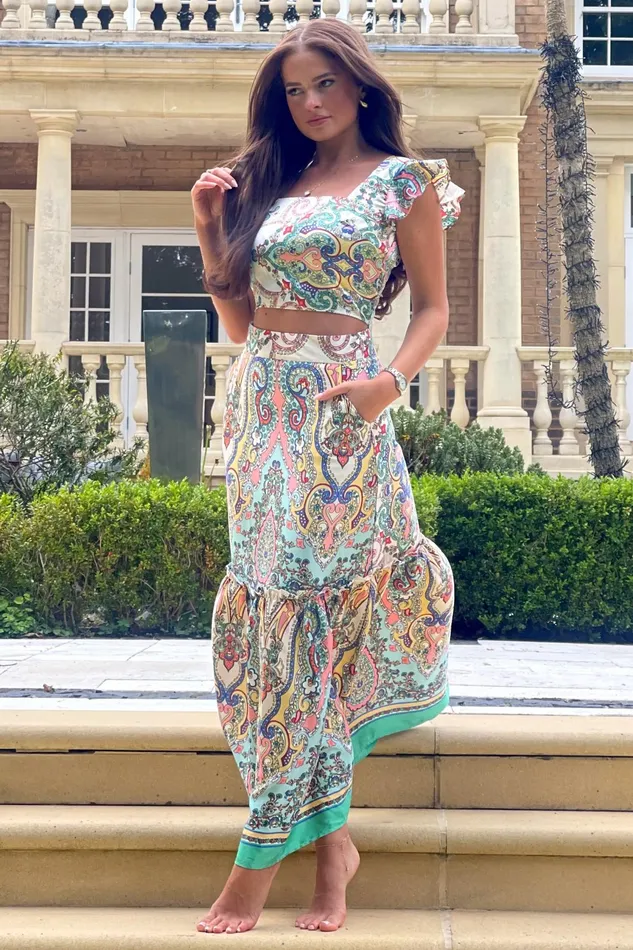 Blossom Paisley Print Top Women Girl In Mind CoOrds