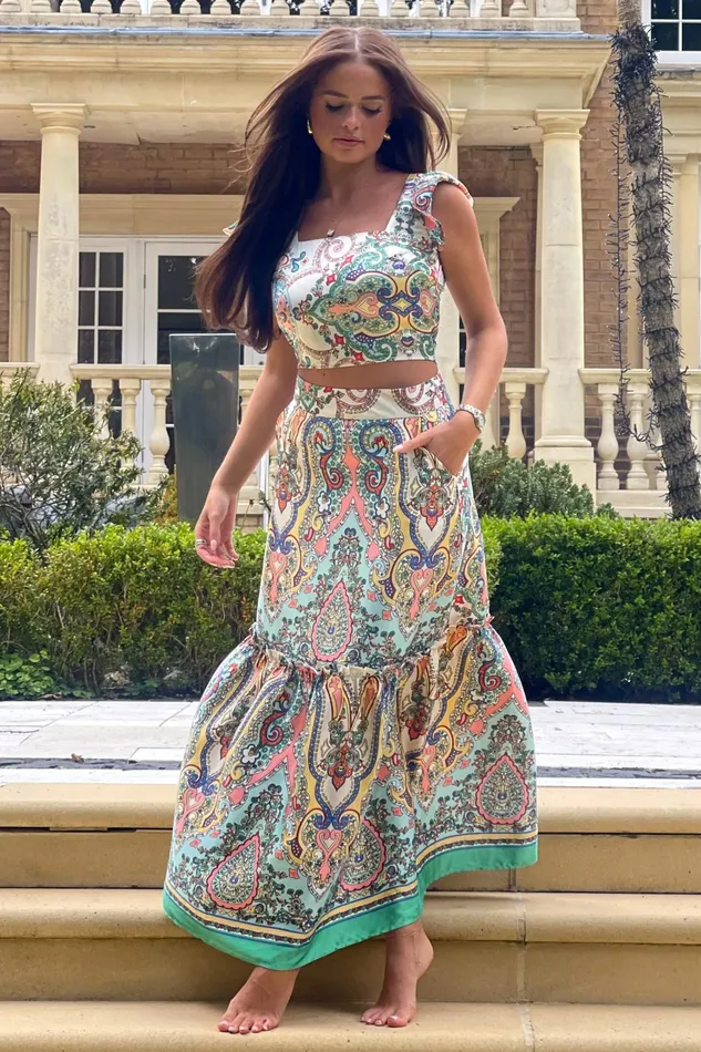 Blossom Paisley Print Top Women Girl In Mind CoOrds