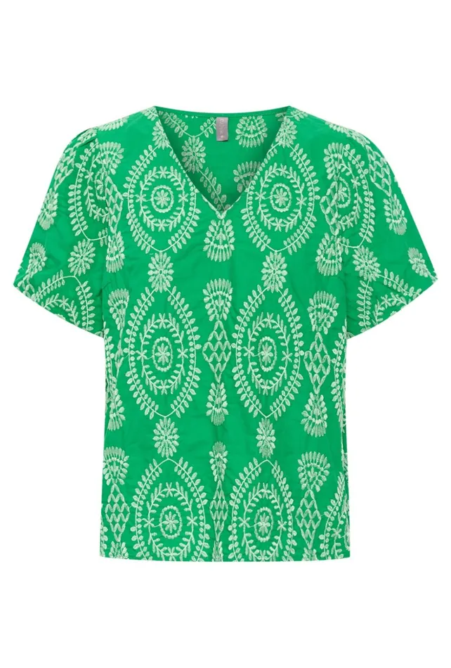 Blouses Women CULTURE CUtia Blouse With Embroidery Holly Green