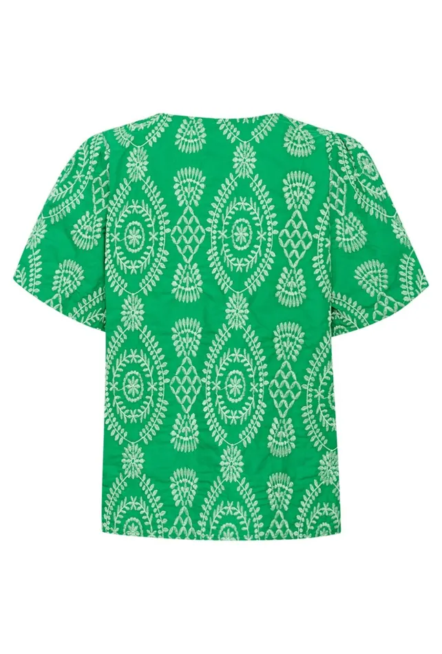 Blouses Women CULTURE CUtia Blouse With Embroidery Holly Green