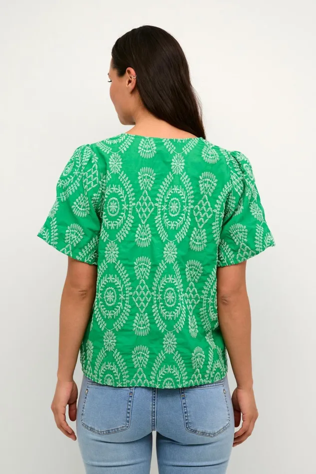 Blouses Women CULTURE CUtia Blouse With Embroidery Holly Green