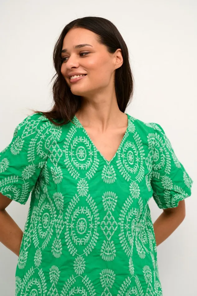 Blouses Women CULTURE CUtia Blouse With Embroidery Holly Green