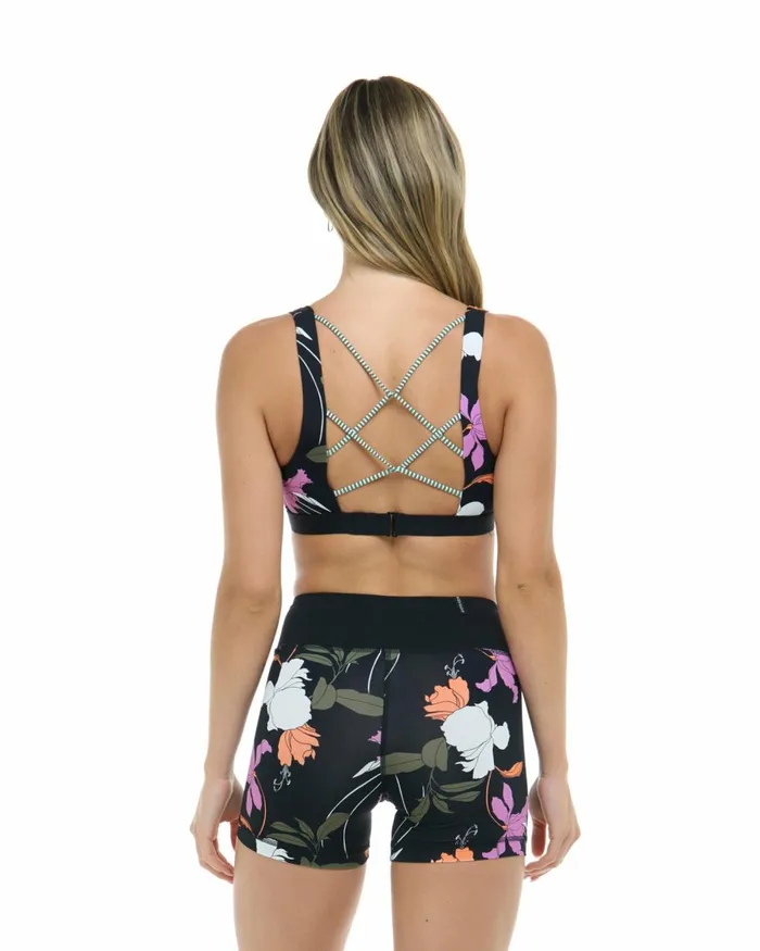 Body Glove Gym To Swim Women Dreamy CrossOver Star Sports Bra 8211 Black Dreamy