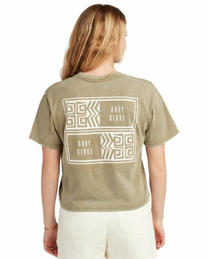 Body Glove New Arrivals Women Essentials Mineral Wash TShirt 8211 Fern