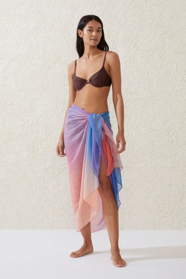 Body Laguna Sarong Sierra Ombre Sunset Women Cotton On Cover Ups
