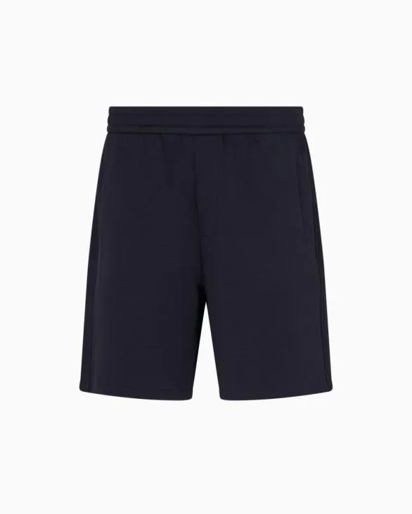 Bonded Cotton Bermuda Shorts Navyblue Men Armani Matching Sets