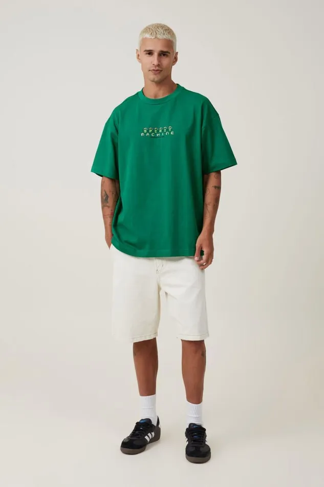 Box Fit Graphic TShirt Shock Green Spirit Machine Men Cotton On Tees and Tanks Box Fit Graphic TShirt Shock Green Spirit Machine Men Cotton On Tees and Tanks