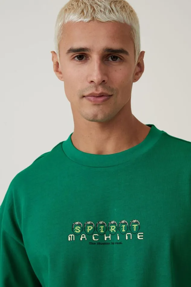 Box Fit Graphic TShirt Shock Green Spirit Machine Men Cotton On Tees and Tanks Box Fit Graphic TShirt Shock Green Spirit Machine Men Cotton On Tees and Tanks