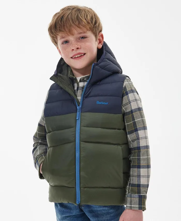 Boys Jackets Barbour Boys039 Roker Gilet Olive