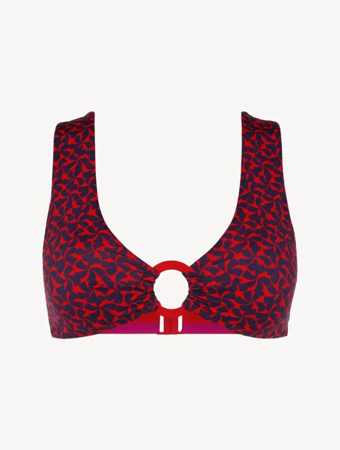 Bralette Bikini Top In Red And Blue Swim La Perla Bikinis