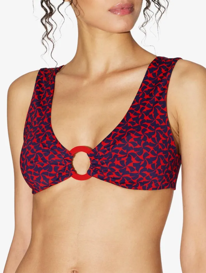 Bralette Bikini Top In Red And Blue Swim La Perla Bikinis