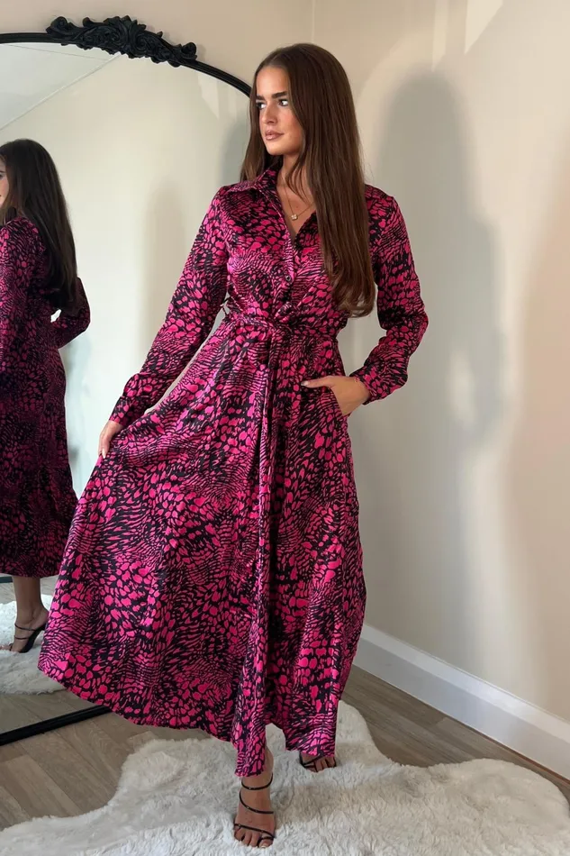 Brielle Long Sleeve Shirt Dress Pink Animal Print Women Girl In Mind Shirt Dresses Brielle Long Sleeve Shirt Dress Pink Animal Print Women Girl In Mind Shirt Dresses