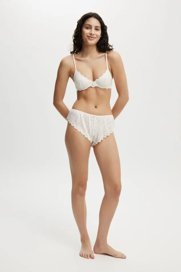 Broderie Cheeky Knicker French Vanilla Women Cotton On Panties