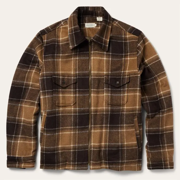 Brown Plaid Western Coat Brown Men Stetson Jackets