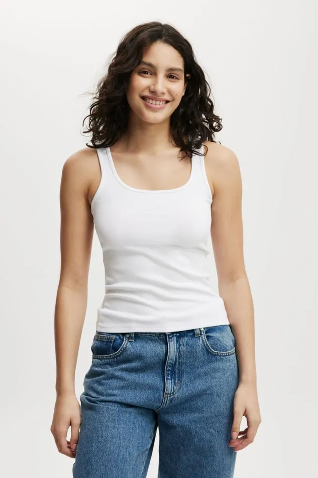 Byron Scoop Tank White Women Cotton On Tops