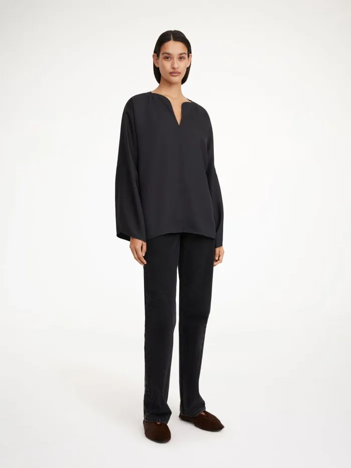Calias TunicStyle Blouse Black Women By Malene Birger Tops and Blouses
