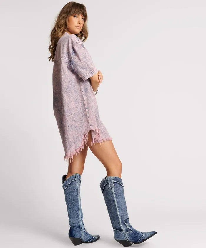 CANDY ACID PARIS DENIM SHIRT DRESS Women One Teaspoon Denim Dresses CANDY ACID PARIS DENIM SHIRT DRESS Women One Teaspoon Denim Dresses