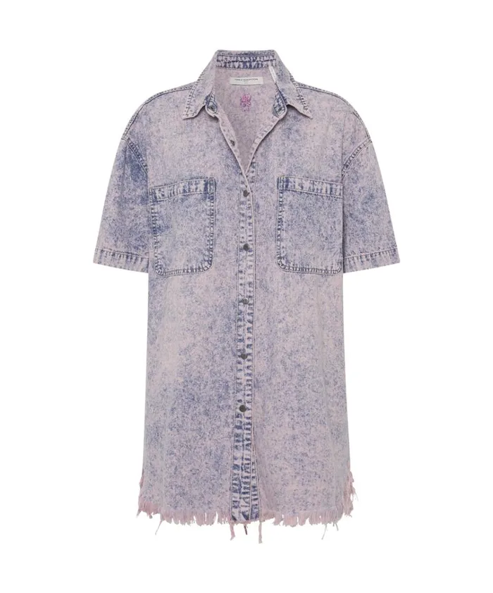 CANDY ACID PARIS DENIM SHIRT DRESS Women One Teaspoon Denim Dresses CANDY ACID PARIS DENIM SHIRT DRESS Women One Teaspoon Denim Dresses