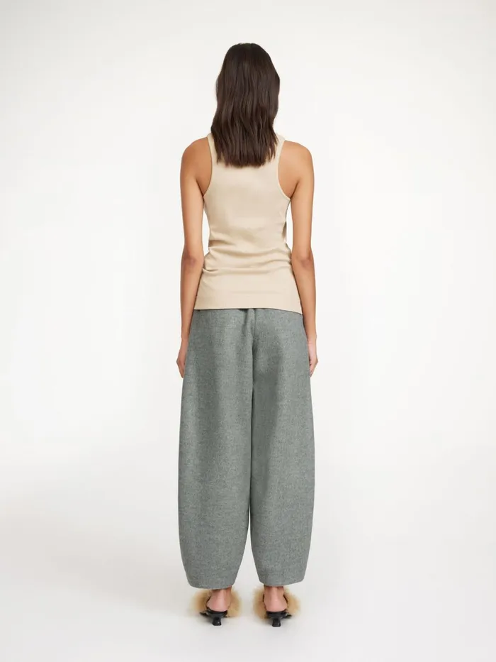 Carlien Wool Trousers Grey Melange Women By Malene Birger Trousers