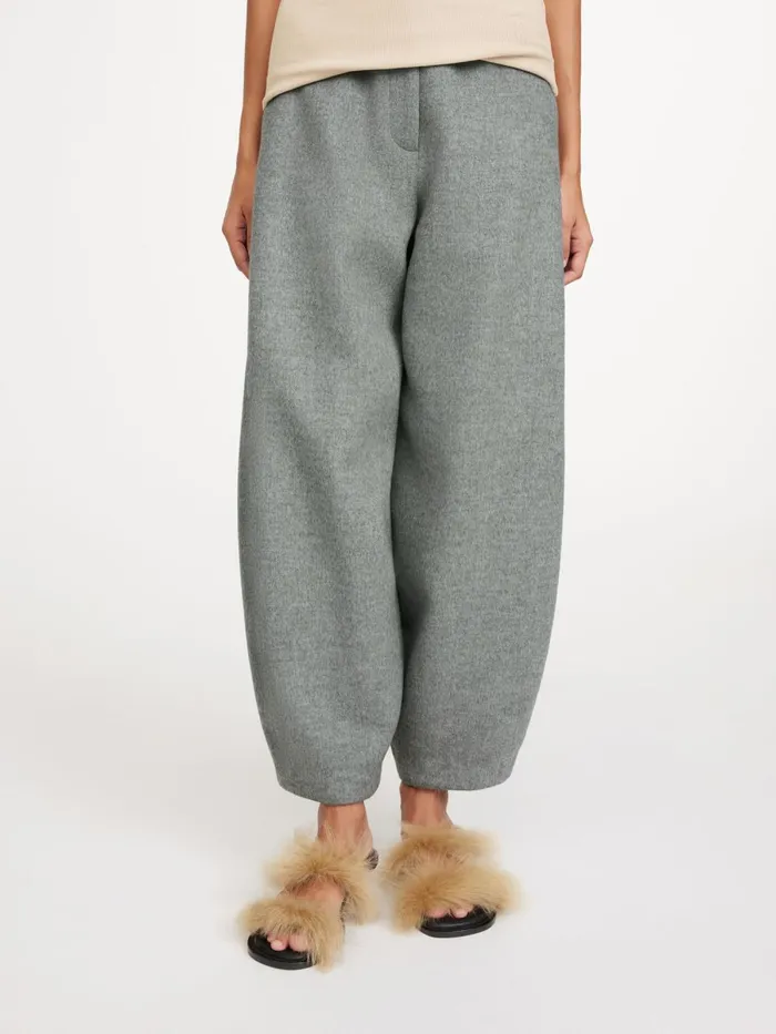 Carlien Wool Trousers Grey Melange Women By Malene Birger Trousers