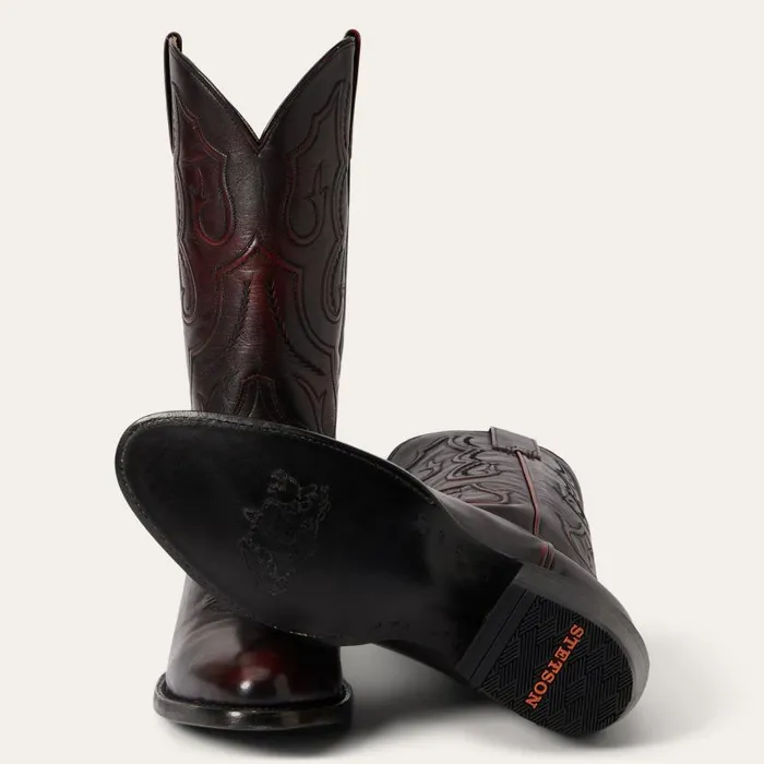 Carlisle Western Boots Black Cherry Men Stetson Western