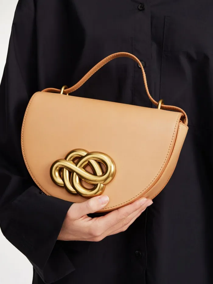 Cebella Leather Shoulder Bag Tan Women By Malene Birger Bags