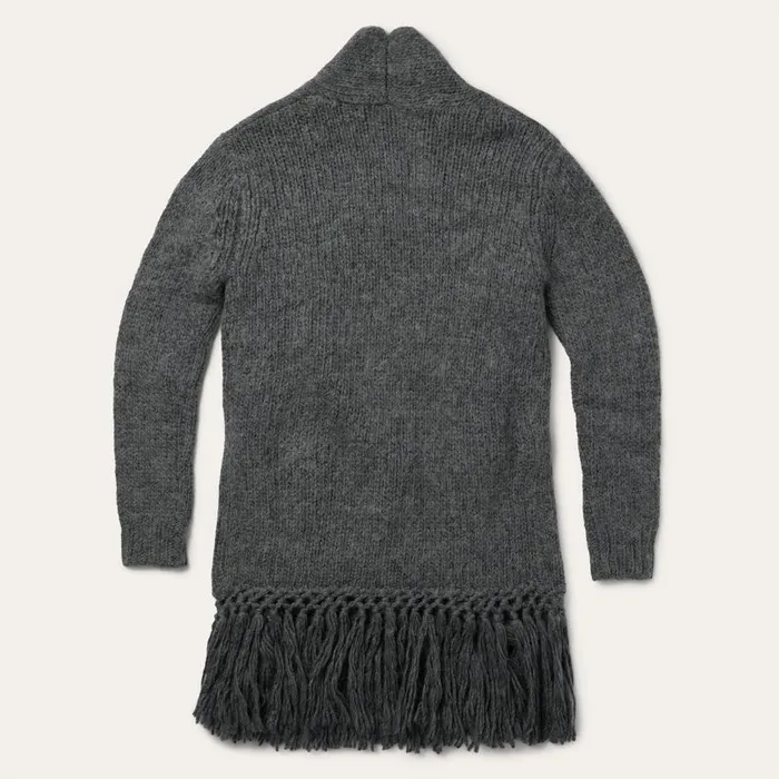Charcoal Fringed Cardigan Grey Women Stetson Fringe Jackets
