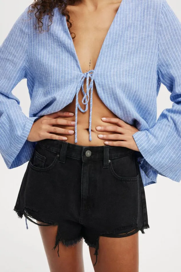 Cheeky Denim Short Graphite Black Women Cotton On Shorts