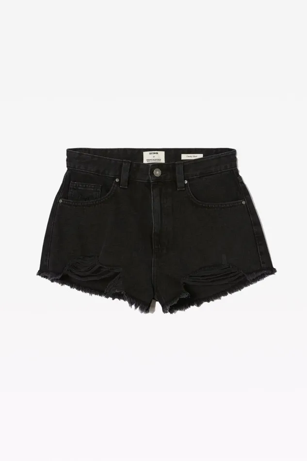 Cheeky Denim Short Graphite Black Women Cotton On Shorts
