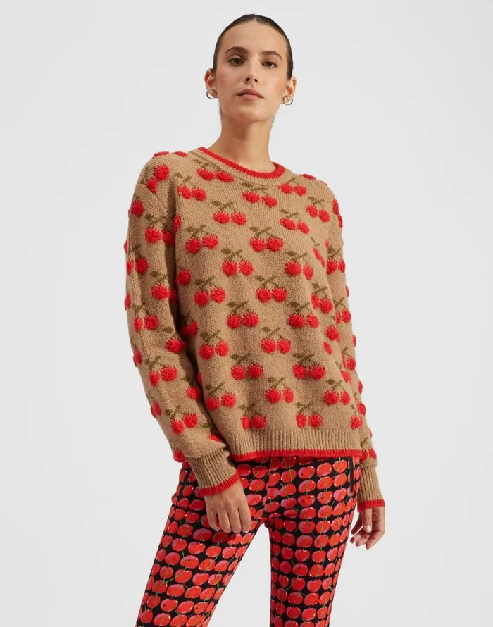 Cherry Sweater Camelred Women La Double J Knitwear