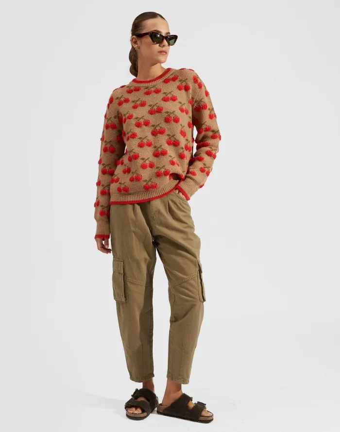 Cherry Sweater Camelred Women La Double J Knitwear Cherry Sweater Camelred Women La Double J Knitwear