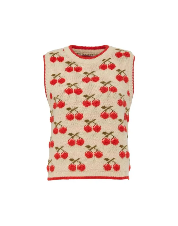 Cherry Vest Off White Women La Double J Knitwear