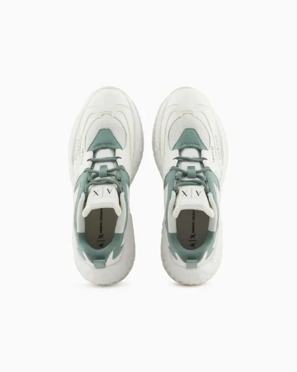 Chunky Sneakers With Contrasting Inserts Green Women Armani Sneakers Chunky Sneakers With Contrasting Inserts Green Women Armani Sneakers