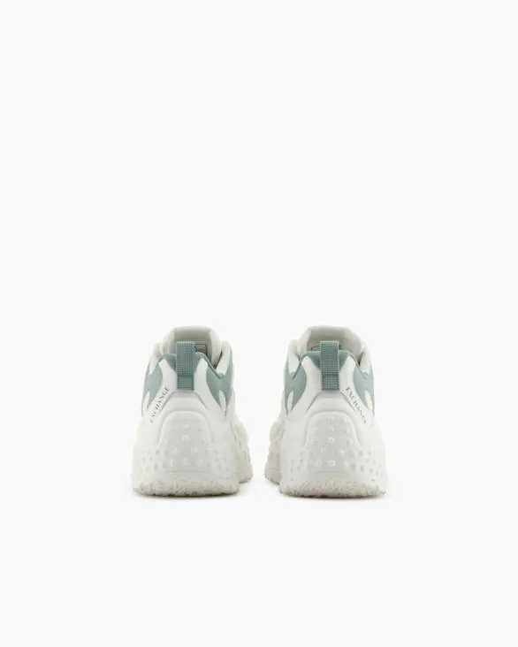 Chunky Sneakers With Contrasting Inserts Green Women Armani Sneakers Chunky Sneakers With Contrasting Inserts Green Women Armani Sneakers