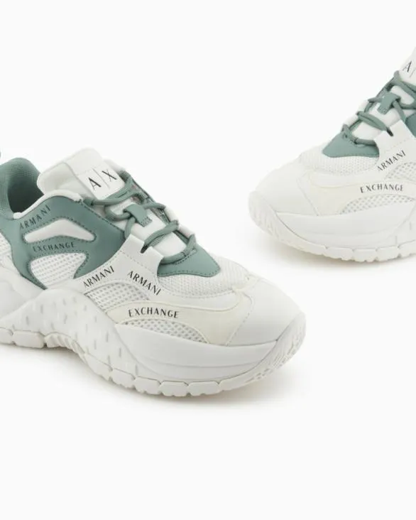 Chunky Sneakers With Contrasting Inserts Green Women Armani Sneakers Chunky Sneakers With Contrasting Inserts Green Women Armani Sneakers