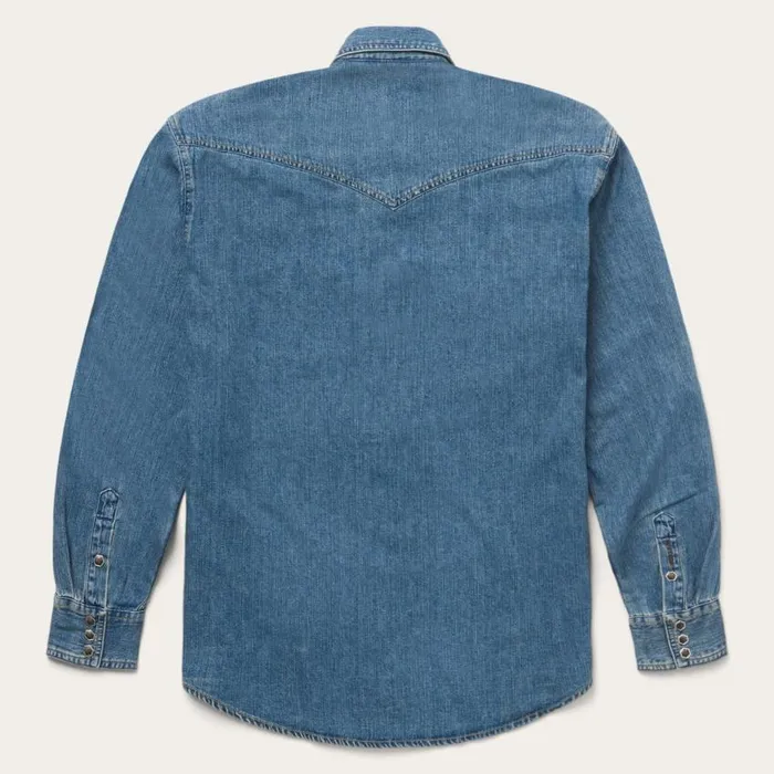 Classic Denim Shirt Blue Men Stetson Western Shirts