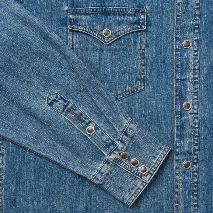 Classic Denim Shirt Blue Men Stetson Western Shirts