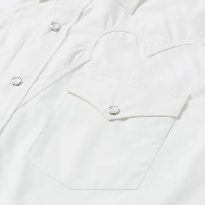 Classic Solid Snap Poplin Shirt In Optic White White Men Stetson Classic Cut