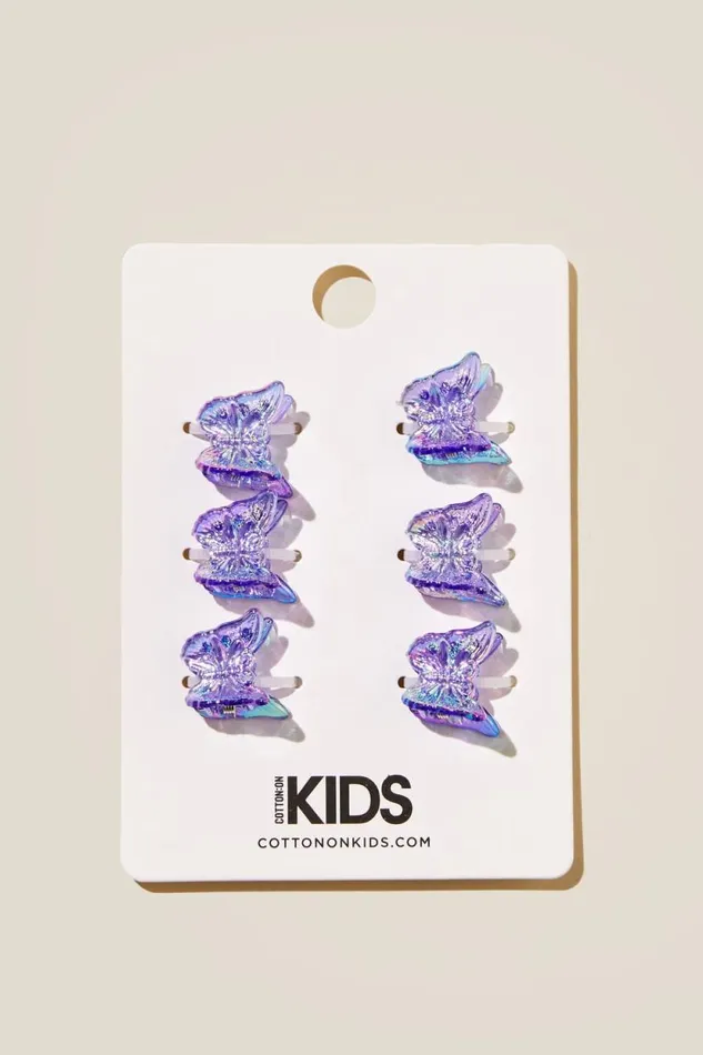 Claudette Claw Clips Lilac Dropiridescent Butterflies Girls Cotton On Hair Accessories