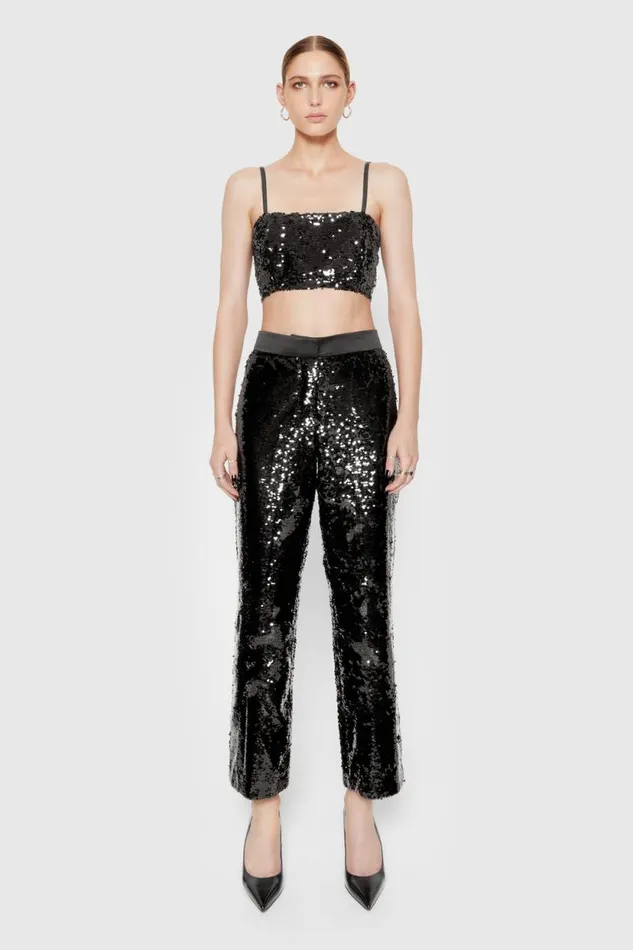 Clothing Bottoms Rebecca Minkoff Jane Sequin Trouser Black