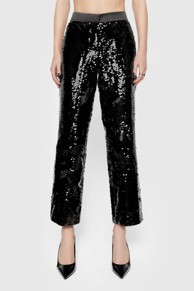 Clothing Bottoms Rebecca Minkoff Jane Sequin Trouser Black