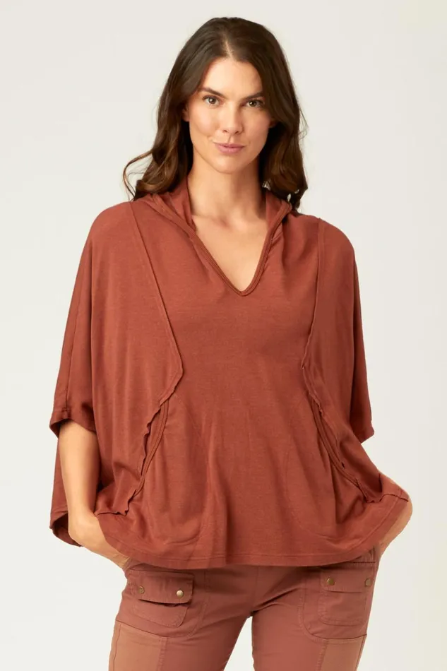 Clothing CoverUps XCVI Alton Hooded Poncho Dark Nubuck