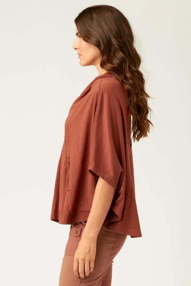 Clothing CoverUps XCVI Alton Hooded Poncho Dark Nubuck